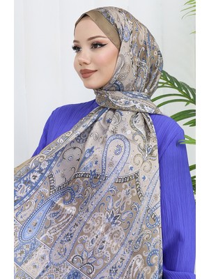Etnik Desen Janjan Şal 70306-02 Indigo Bej