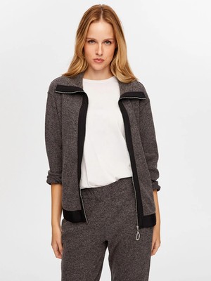 Faik Sönmez Dokuma Garnili Kaşkorse Örme Kadın Eşofman Üstü W26ESU001