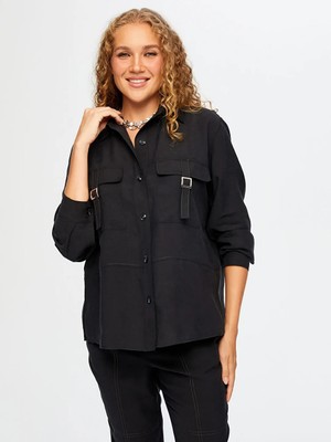 Faik Sönmez Cepleri Toka Detaylı Tenselli Kadın Tunik W26TNK001