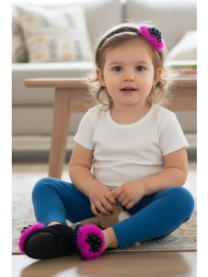 Ceyda Babet Çocuk Ev Babeti Taçli Takim ,çocuk Panduf, Bebek Pati?k, Çorap, Çocuk Ev Ayakkabısı