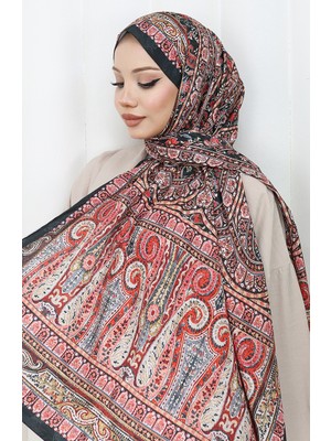Etnik Desen Vual Şal 70303-11 Bordo Siyah