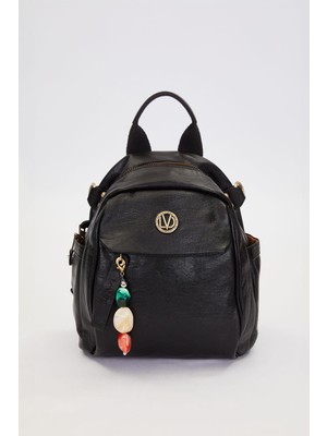 Siyah Taş Charm Detaylı Omuz Çantası