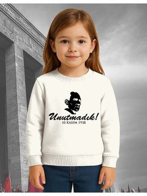 Unisex Ay Yıldızlı 19 Mayıs 29 Ekim 23 Nisan 10 Kasım Atatürk Çocuk 3 Iplik Şardonlu Sweatshirt