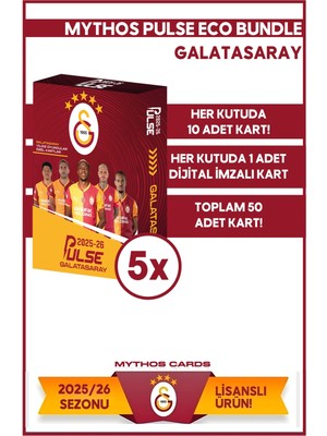Eco Bundle - Galatasaray - Pulse Futbolcu Kartları 2025/26 - 5 Paket