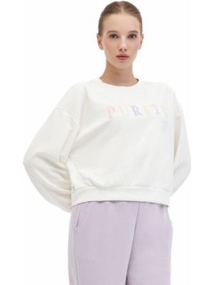 Lumberjack Wl Kunt Yog1-10 5pr Ekru Kadın Sweatshirt