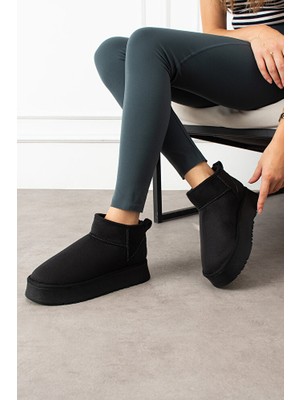 Kadın Kalın Taban Süet Içi Kürklü Şık Günlük Bot