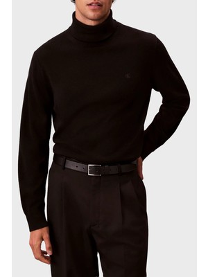 Calvin Klein Yünlü Regular Fit Balıkçı Yaka Logolu Kazak LV04LD317GUB1 Erkek Kazak LV04LD317G Ub1