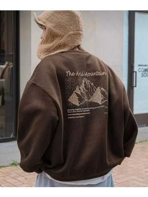 Unisex The Arid Mountain Baskılı Oversize Sweatshirt