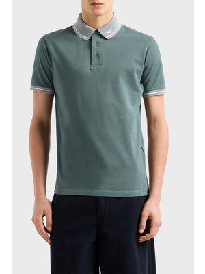 Emporio Armani Streç Pamuklu Regular Fit Düğmeli Polo Yaka Erkek Polo Yaka T Shirt EM000852 AF12955 F9046