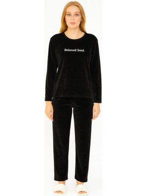 Pemilo Kadın 13164 Paça Lastikli Kadife Pijama Takımı