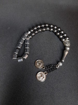 Mryart Metali Füme ve Gümüş Renkte Doğal Hematit Taşı Ile Tasarlanmış Şık Tasarım Tesbih