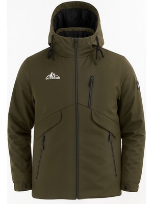 Erkek Yeşil Outdoor Su Itici Kapüşonlu Kaban – Rüzgar Geçirmez, Hafif ve dayanıklı