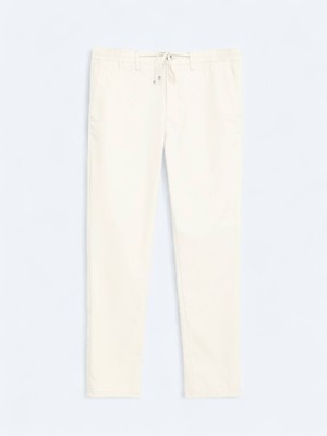 Açık Bej Düz Dokuma Jogging Fit Casual Pantolon