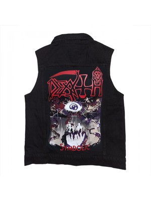 Death Symbolic Siyah Kot Yelek