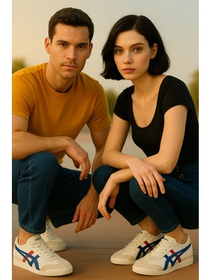 Etayger E-3150-3172 Smb Beyaz Mavi Kırmızı Unisex Sneaker Spor Ayakkabı