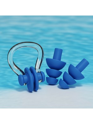 Boldy 2'li Kulak Tıkacı ve Burun Klipsi Seti - Kulak Burun Tıkacı Silikon Set - Deniz Kulak Tıkacı Burun Klipsi - Ear Plug And Nose Clips Set Of 2 -