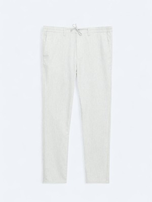 Gri Düz Dokuma Jogging Fit Casual Pantolon