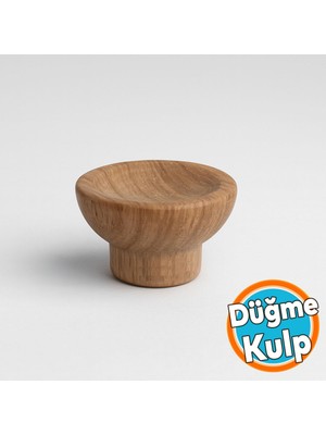 Mobilya Mutfak Dolap Dolabı Çekmece Kulpu Kulbu Kulp Düğme Açık Ceviz Plastik Tek Vidalı