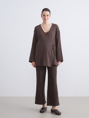 Lc Waikiki Yeni Sezon Beli Lastikli Dokulu Müslin Kadın Pantolon