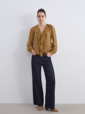 Lc Waikiki Yeni Sezon Beli Kuşaklı Wideleg Kadın Jean Pantolon