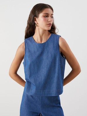 Lc Waikiki Yeni Sezon Bisiklet Yaka Jean Bluz