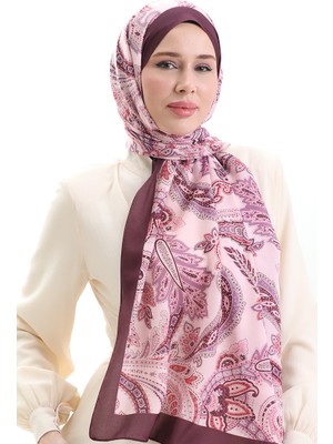 Etnik Desenli Soft Şal 70296-22 Mürdüm Pembe