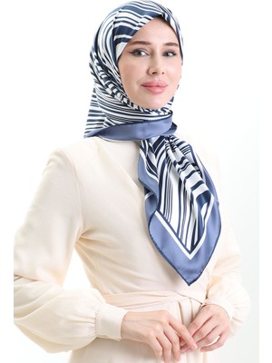 Dijital Rayon Eşarp 70301-08 Indigo