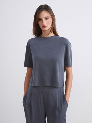 Lc Waikiki Yeni Sezon Modal Karışımlı Oversize Kadın Tişört