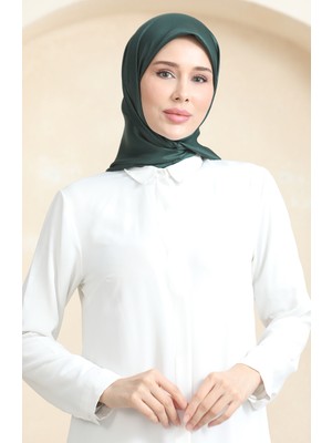 Düz Kristal Eşarp 70252-21 Zümrüt Yeşili