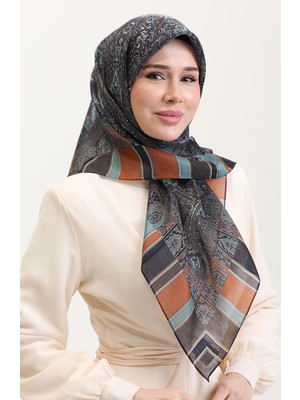 Etnik Kehribar Eşarp 70276-03 Turkuaz