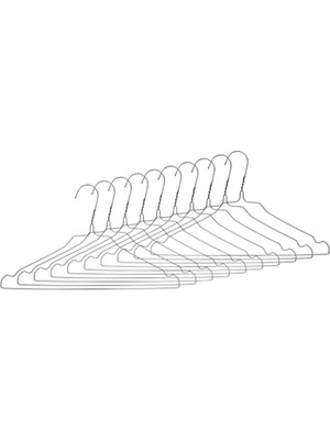 Tel Elbise Askısı Kıyafet Pantolon Askısı 40 Cm 10 Adet Set ile Dolap Düzenleme Kolaylığı