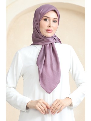Düz Kristal Eşarp 70252-12 Koyu Lila