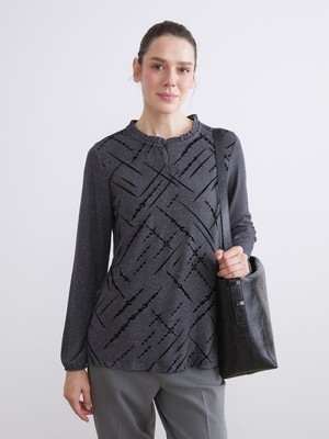 Lc Waikiki Yeni Sezon Fırfırlı Dik Yaka Desenli Bluz