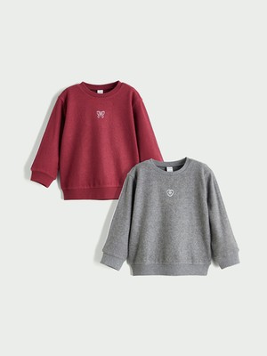 Lc Waikiki Yeni Sezon Bisiklet Yaka Kız Çocuk Sweatshirt 2'li