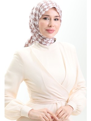 Desenli Soft Eşarp 70294-06 Vizon