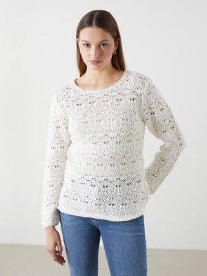 Lc Waikiki Yeni Sezon Bisiklet Yaka Ajurlu Kadın Triko Kazak