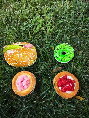 Magnet Buzdolabı Süsü Yiyecek Konseptli Dörtlü Set