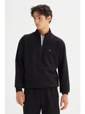 Lee L2520312001 Siyah Erkek Yarım Fermuarlı Regular Fit Sweatshirt