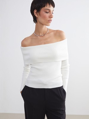 Lc Waikiki Yeni Sezon Kayık Yaka Kadın Triko Kazak