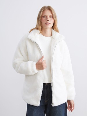 Lc Waikiki Yeni Sezon Dik Yaka Kadın Pelüş Mont