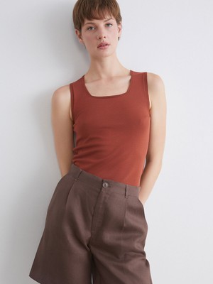 Lc Waikiki Yeni Sezon Kare Yaka Kadın Triko Atlet