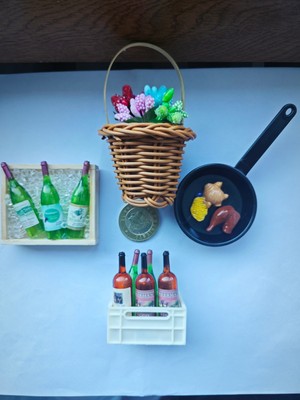 Buzdolabı Magneti 4 Lü Set Sepet-Kasa-Fici ve Tava El Emeği