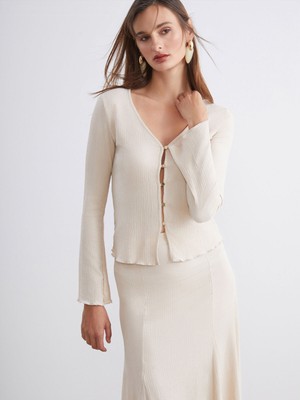 Lc Waikiki Yeni Sezon V Yaka Dokulu Kadın Hırka