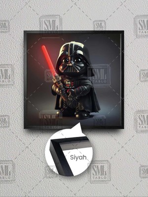 Star Wars Sevimli Darth Wader Yıldız Savaşları Filmi Çerçeveli Kare Kanvas Tablo