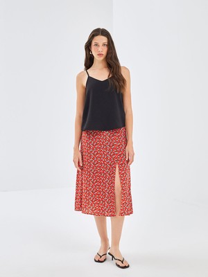 Lc Waikiki Yeni Sezon Beli Lastikli Desenli Kadın Etek