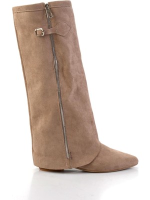 Vizon Hakiki Deri Kadın Çizme K03678029002