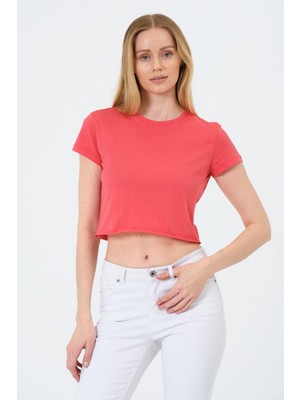 Kadın Kısa Kollu Oversize Crop