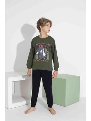 Erkek Çocuk Uzun Kollu Pijama Takımı – Pamuklu Interlok Kumaş 7417