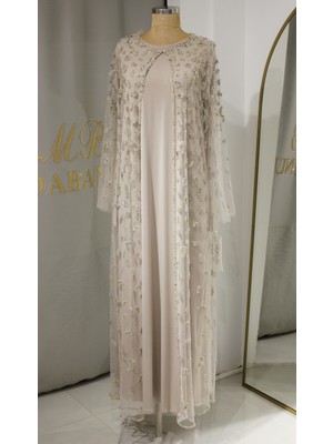Moda Banuda Perla 2'li Takım Taşlı Abaya
