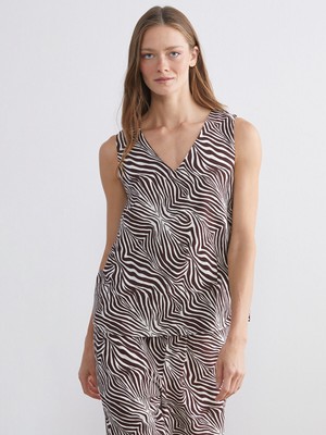 Lc Waikiki Yeni Sezon V Yaka Leopar Desenli Bluz